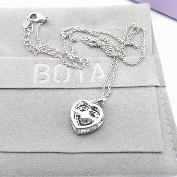 Floating Diamond Heart Necklace NIB, BOYA Moissanite Sterling Silver with 18K - Picture 4 of 4